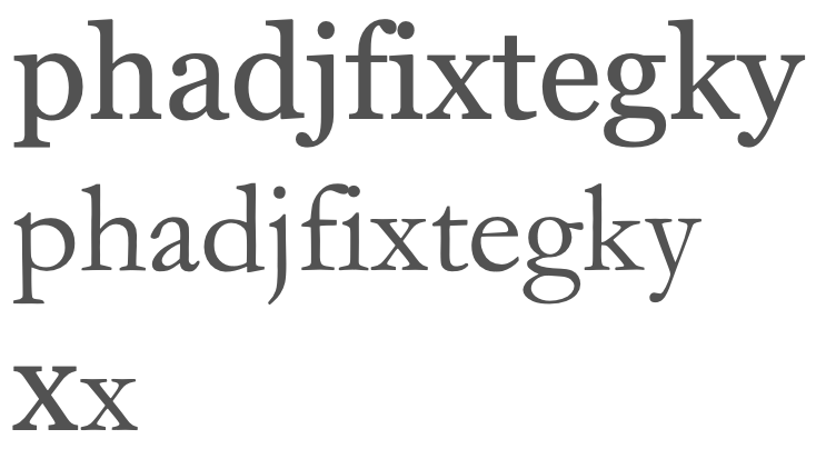 comparison of georgia and garamond x-heights