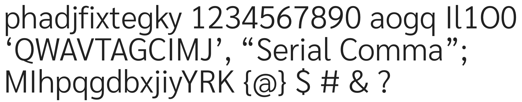 sample string in Sarabun typeface